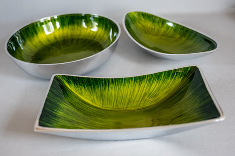 Brushed Green Fruit Bowl (Trade Min 2 / Retail Min 1)  (***IN STOCK - MARCH 2024***)