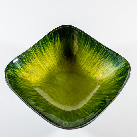 Brushed Green Square Bowl Small (Trade min 4 / Retail min 1)