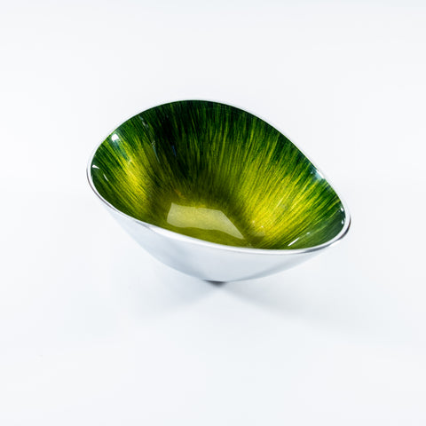 Brushed Green Oval Bowl Large (Trade min 4 / Retail min 1)  (***IN STOCK - MARCH 2024***)