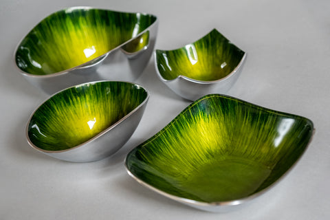 Brushed Green Oval Bowl Large (Trade min 4 / Retail min 1)  (***IN STOCK - MARCH 2024***)