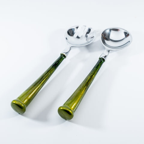 Brushed Green Salad Servers (Trade min 4 / Retail min 1)