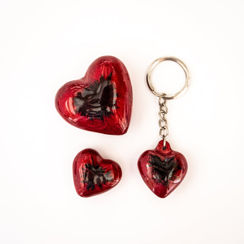 Brushed Red Large Hearts 5 cm (Trade min 16 per box / Retail min 1) (Pre-Order NOW - In Stock October 2023)