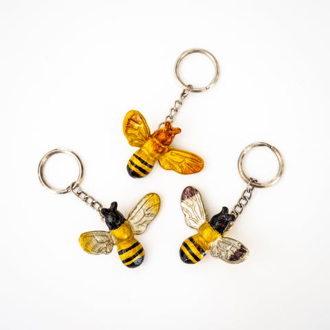Coloured Bee Keyrings 6 cm (Trade min 24 per box )