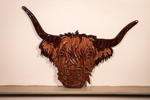 Brushed Brown Highland Cow Head 50 cm (Trade min 2 / Retail min 1)