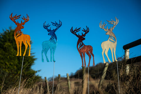 Brushed Gold Standing Stag 50 cm (Trade min 2 / Retail min 1)