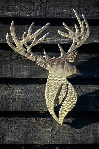 Brushed Silver Stag Head 52 cm (Trade min 2 / Retail min 1)
