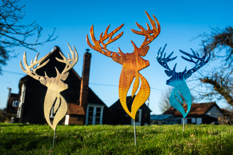 Brushed Silver Stag Head 52 cm (Trade min 2 / Retail min 1)