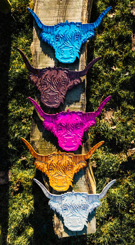 Rainbow Highland Cow Head 50 cm (Trade min 2 / Retail min 1)