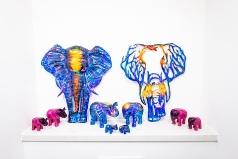 🎆DUE IN MARCH '26 - PRE-ORDER NOW 🎆 - Rainbow Elephant Wall Art - 40 cm (Trade min 1 / Retail min 1)