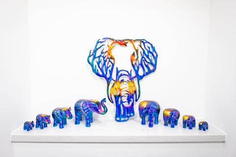 🎆DUE IN MARCH '26 - PRE-ORDER NOW 🎆- Abstract Rainbow Elephant - 42 cm (Trade min 2 / Retail min 1)