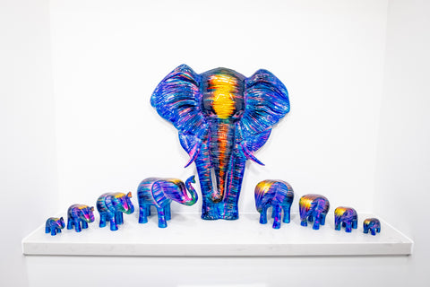 🎆DUE IN MARCH '26 - PRE-ORDER NOW 🎆 - Rainbow Elephant Wall Art - 40 cm (Trade min 1 / Retail min 1)