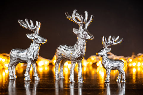 Silver Highland Stag Large 19 cm (Trade min 4 / Retail min 1)