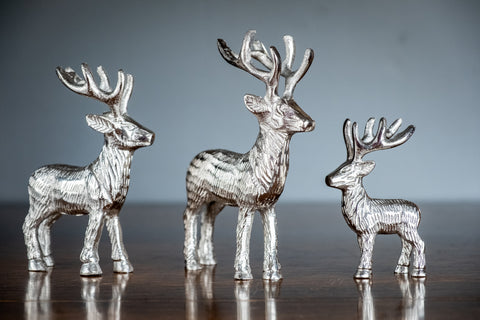 Silver Highland Stag Large 19 cm (Trade min 4 / Retail min 1) (***IN STOCK - MARCH 2024***)