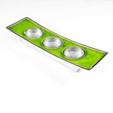Lime Triple T-Light Holder (Trade min 4 / Retail min 1)