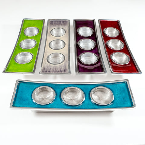 Aqua Triple T-Light Holder (Trade min 4 / Retail min 1)