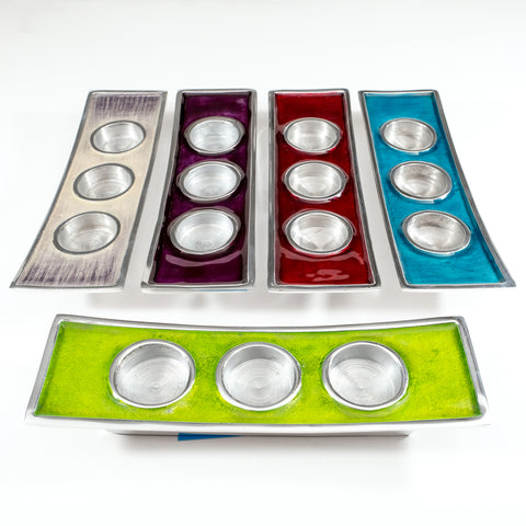 Lime Triple T-Light Holder (Trade min 4 / Retail min 1)