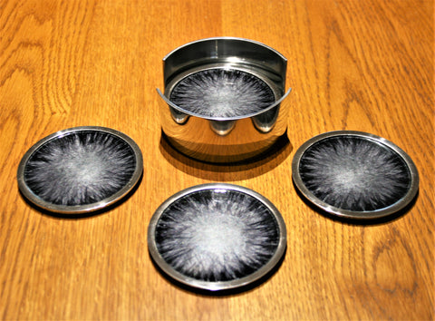 Brushed Black Coaster Set of 6 (Trade min 4 / Retail min 1)