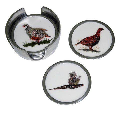 Game Bird Coasters Set of 6 - 2 x Pheasant, 2 x Partridge, 2 x Grouse (Trade min 4 / Retail min 1) (SPECIAL OFFER)