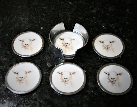 Sheep Coasters Set of 6 (Trade min 4 / Retail min 1)
