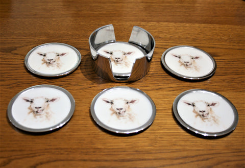Sheep Coasters Set of 6 (Trade min 4 / Retail min 1)