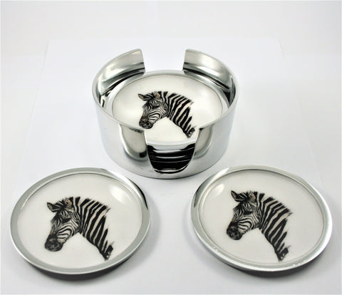 Zebra Coasters Set of 6 (Trade min 4 / Retail min 1)