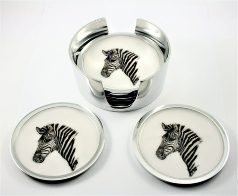 Zebra Coasters Set of 6 (Trade min 4 / Retail min 1)