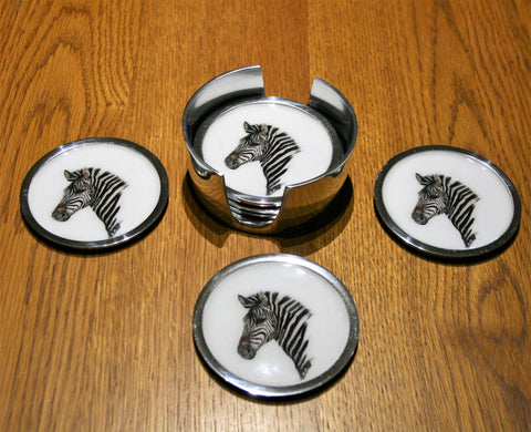 Zebra Coasters Set of 6 (Trade min 4 / Retail min 1)
