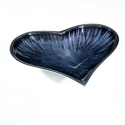 Brushed Black Heart Dish Large (Trade min 4 / Retail min 1)