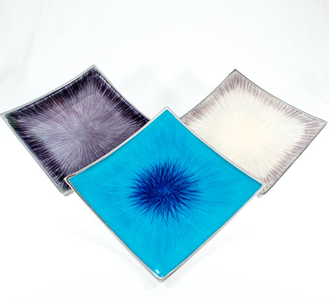 Brushed Aqua Square Platter 30 cm (min 1)