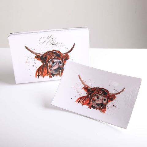 Highland Cow Rectangle Platter 25 cm (Trade min 4 / Retail min 1)