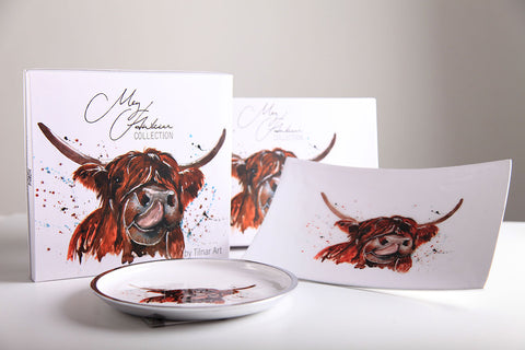 Highland Cow Rectangle Platter 25 cm (Trade min 4 / Retail min 1)