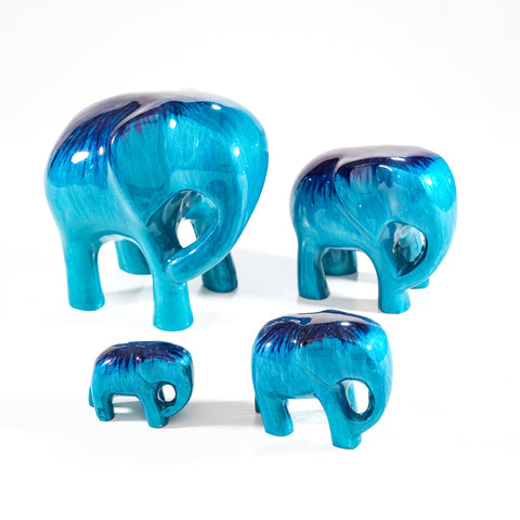 Brushed Aqua Elephant Small 5 cm (Trade min 4 / Retail min 1)