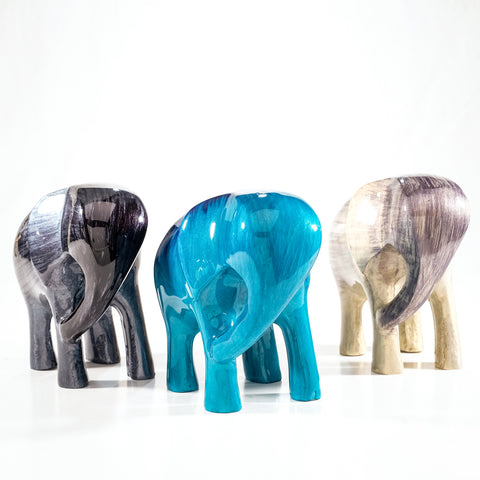 Brushed Aqua Elephant Small 5 cm (Trade min 4 / Retail min 1)