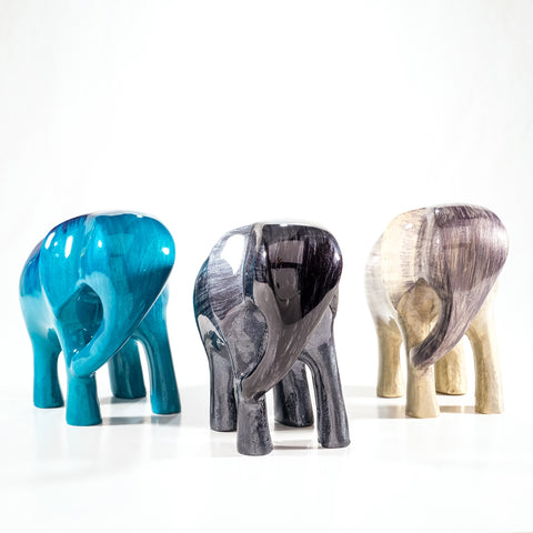 Brushed Black Elephant Large 9 cm (Trade min 4 / Retail min 1)
