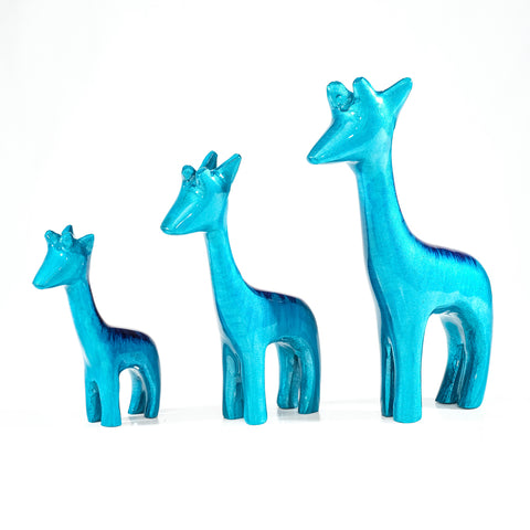Brushed Aqua Giraffe Medium 12 cm (Trade min 4 / Retail min 1)