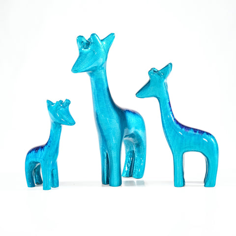 Brushed Aqua Giraffe Medium 12 cm (Trade min 4 / Retail min 1)