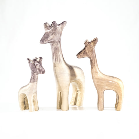 Brushed Silver Giraffe Medium 12 cm (Trade min 4 / Retail min 1)