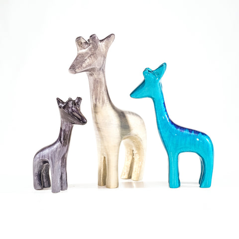 Brushed Aqua Giraffe Medium 12 cm (Trade min 4 / Retail min 1)