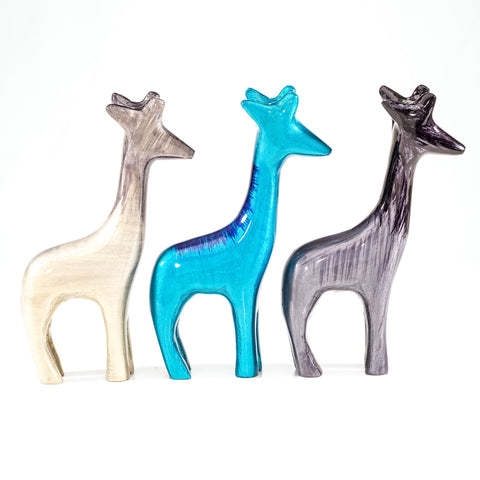 Brushed Aqua Giraffe Medium 12 cm (Trade min 4 / Retail min 1)