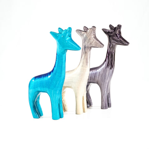 Brushed Aqua Giraffe Medium 12 cm (Trade min 4 / Retail min 1)