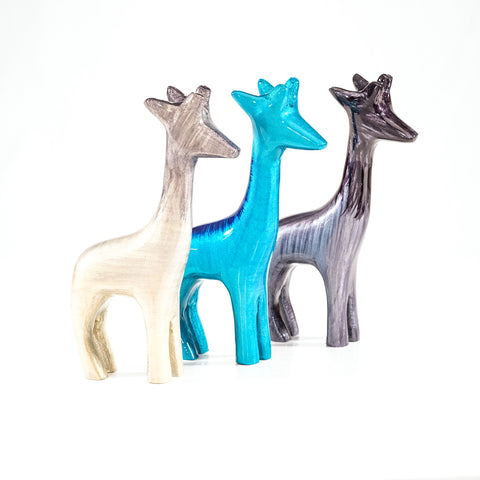 Brushed Silver Giraffe Medium 12 cm (Trade min 4 / Retail min 1)