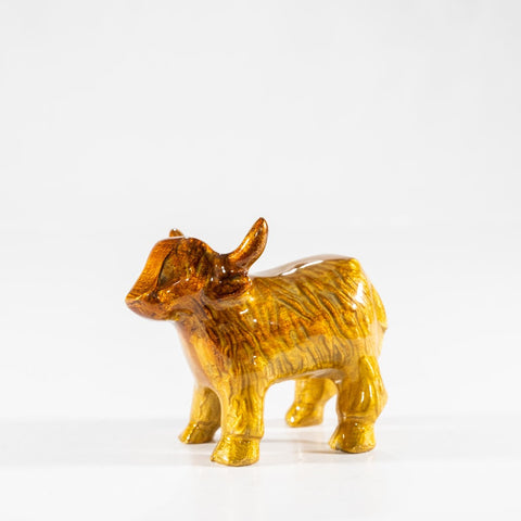 Brushed Gold Highland Cow Large 8.5 cm (Trade min 4 / Retail min 1)