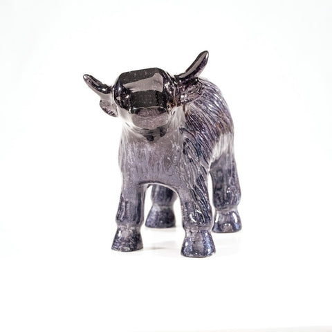 Brushed Black Highland Cow Large 8.5 cm (Trade min 4 / Retail min 1)