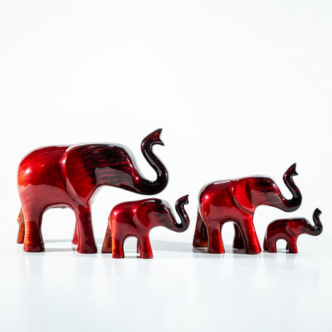Brushed Red Elephant Trunk Up Medium 9 cm (Trade min 4 / Retail min 1)