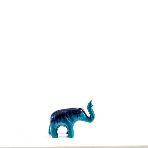 Brushed Aqua Elephant Trunk Up Small 6 cm (Trade min 4 / Retail min 1)