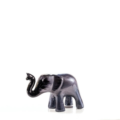 Brushed Black Elephant Trrunk Up Medium 9 cm (Trade min 4 / Retail min 1)