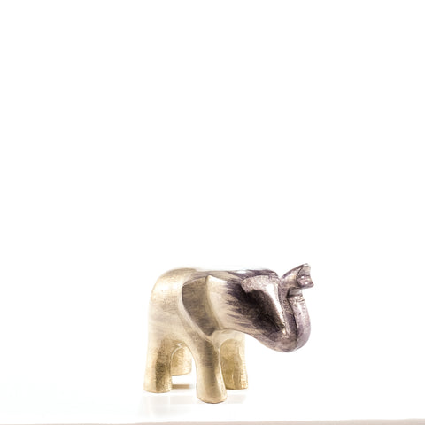 Brushed Silver Elephant Trunk Up Medium 9 cm (Trade min 4 / Retail min 1)