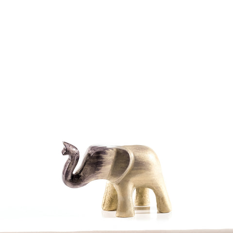 Brushed Silver Elephant Trunk Up Medium 9 cm (Trade min 4 / Retail min 1)