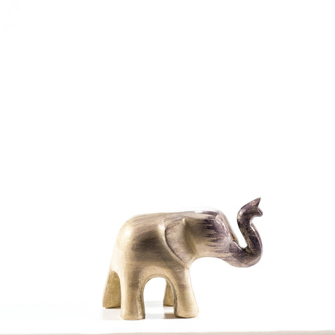 Brushed Silver Elephant Trunk Up Medium 9 cm (Trade min 4 / Retail min 1)