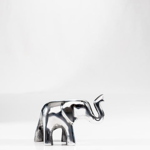 Polished Silver Elephant Trunk Up Medium 9 cm (Trade min 4 / Retail min 1) (SPECIAL OFFER)